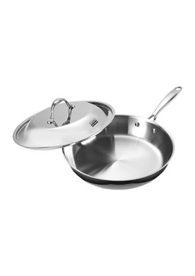 Cooks Standard 12 inch Fry Pan with Dome Lid Multi-Ply Clad Stainless Steel