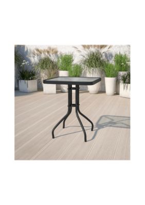Barker 31.5'' Square Tempered Glass Metal Table