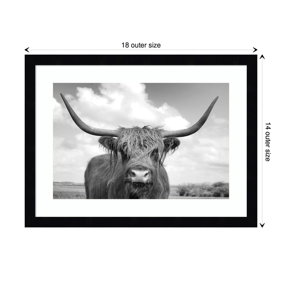 Highland Cow On the Ranch Framed Wall Art Print