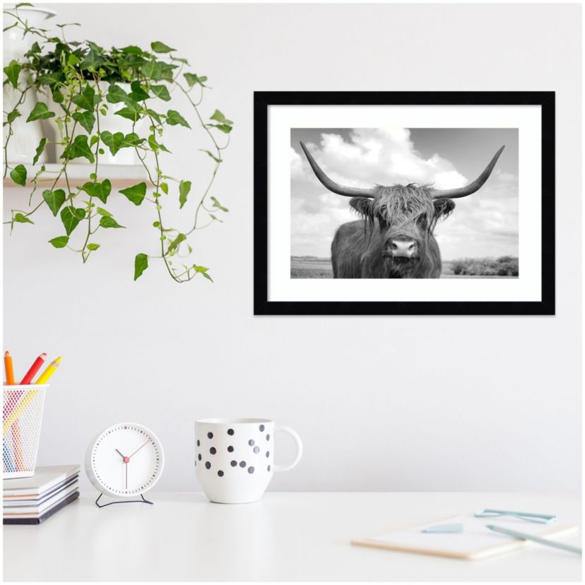 Highland Cow On the Ranch Framed Wall Art Print