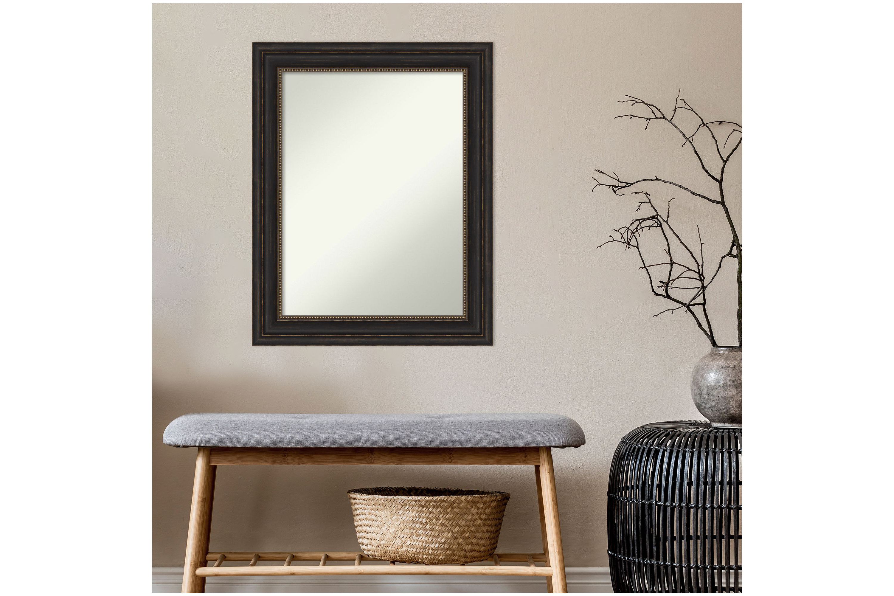 Accent Bronze Framed Non-Beveled Bathroom Wall Mirror