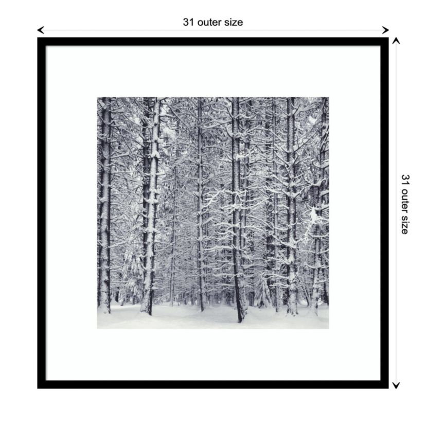 Pine Forest in the Snow Yosemite National Park by Ansel Adams Wood Framed Wall Art Print