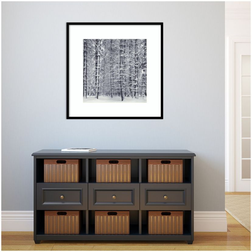 Pine Forest in the Snow Yosemite National Park by Ansel Adams Wood Framed Wall Art Print