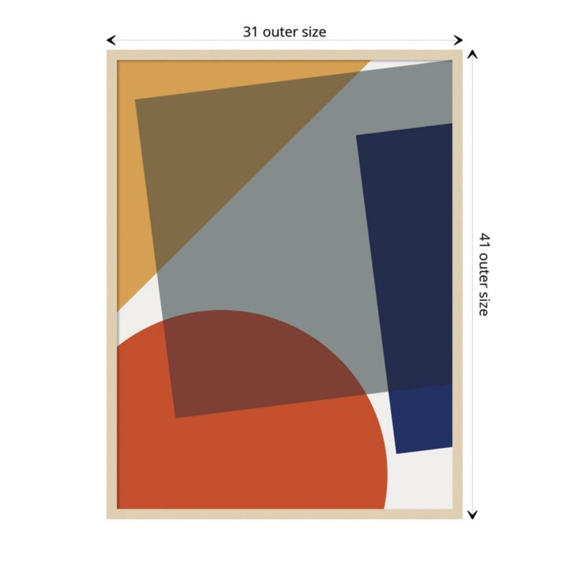 Layered Retro Modern Shapes In Bright Colors by The Creative Bunch Studio Wood Framed Wall Art Print