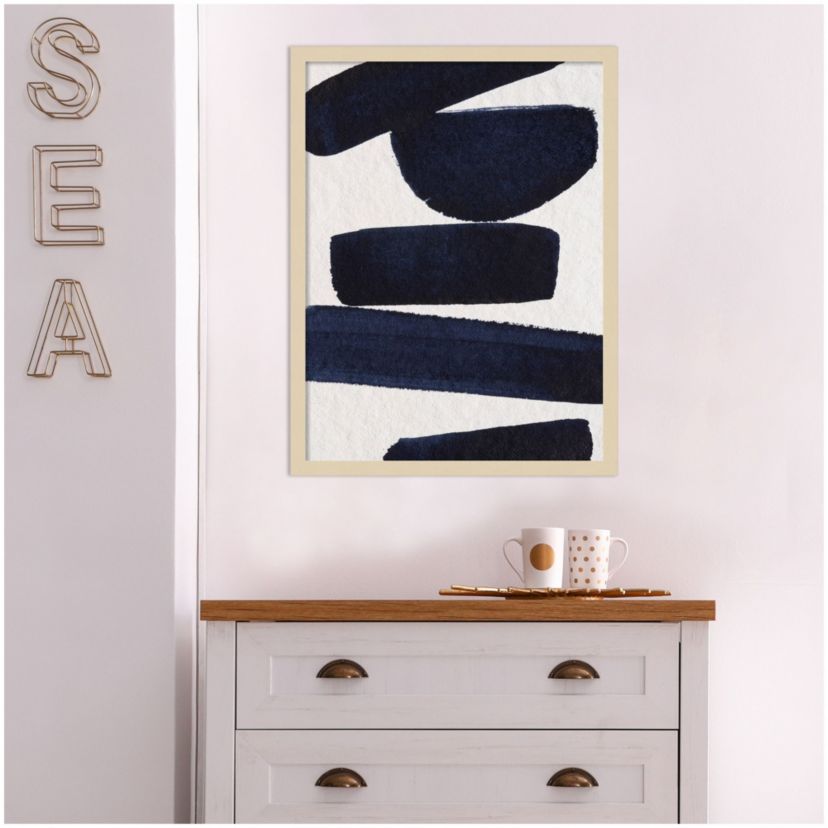 Japandi 5 No Border by Simon West Wood Framed Wall Art Print