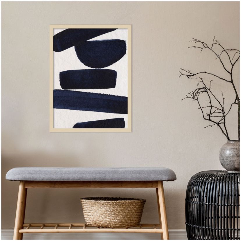 Japandi 5 No Border by Simon West Wood Framed Wall Art Print