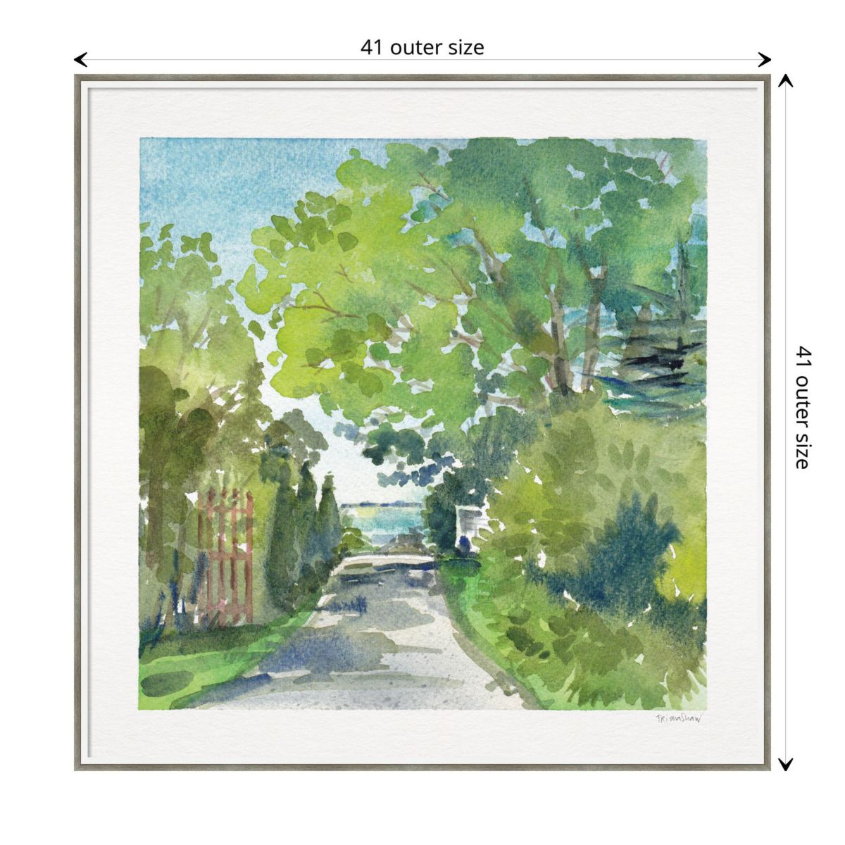 The Lane And Sea by Patricia Shaw Wood Framed Wall Art Print