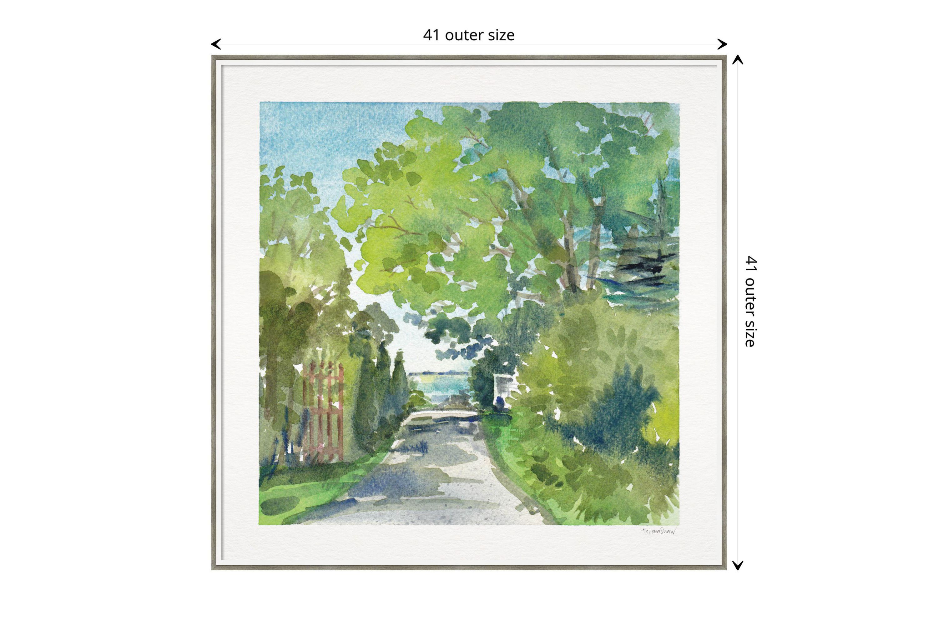 The Lane And Sea by Patricia Shaw Wood Framed Wall Art Print
