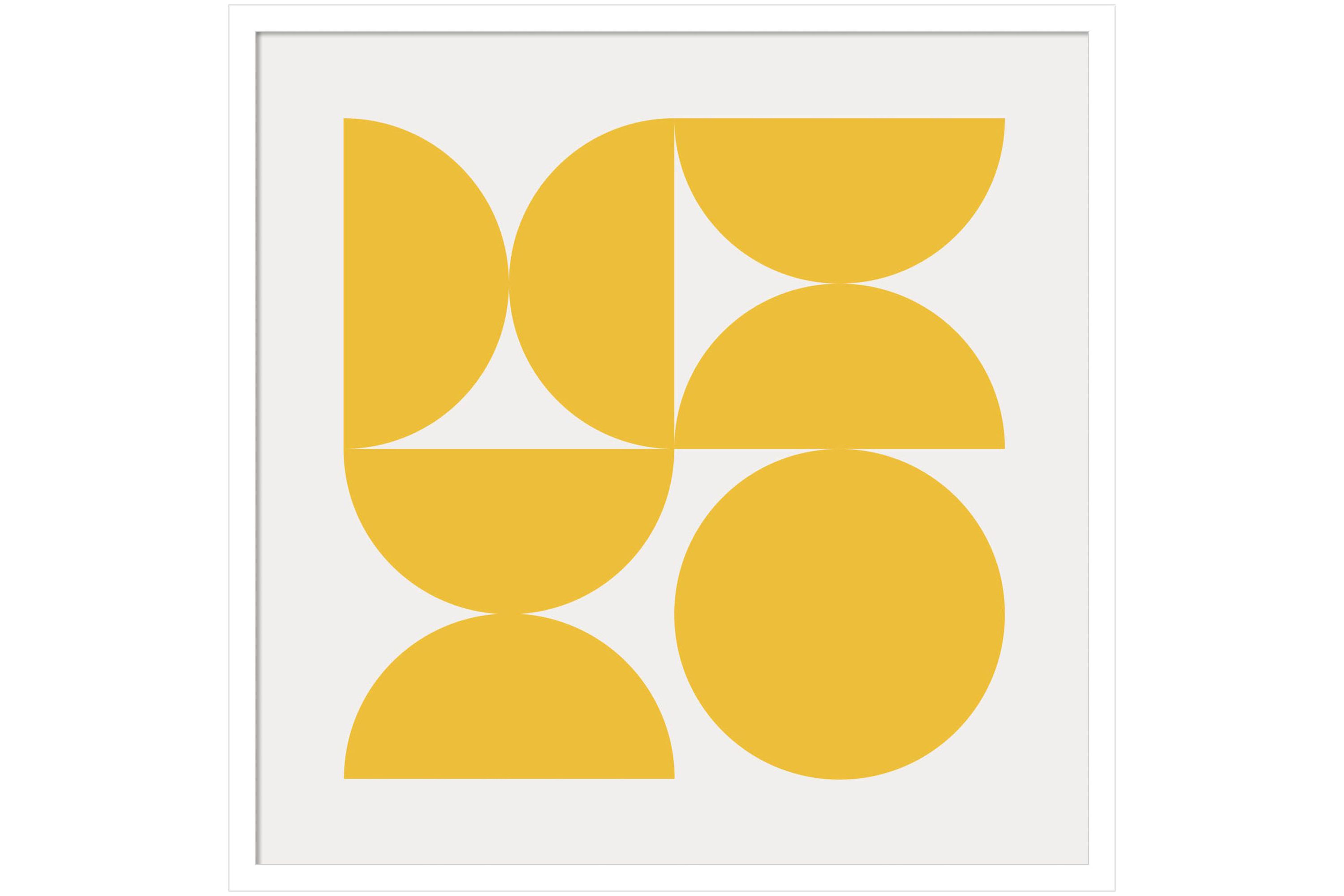 Bold Bold Vintage Geometric Sunshine Yellow by The Creative Bunch Studio Wood Framed Wall Art Print