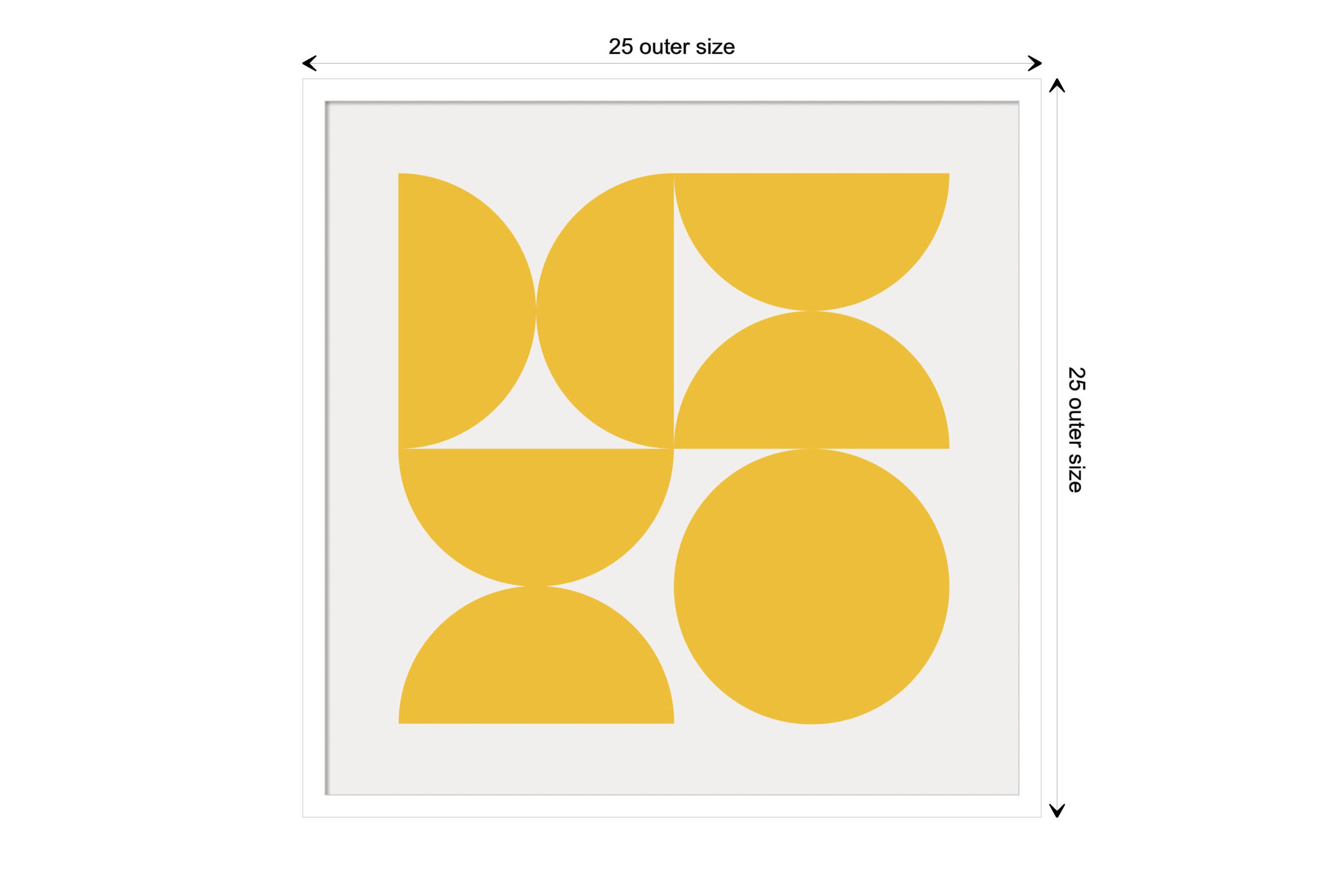 Bold Bold Vintage Geometric Sunshine Yellow by The Creative Bunch Studio Wood Framed Wall Art Print