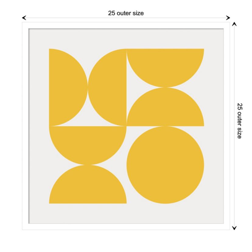 Bold Bold Vintage Geometric Sunshine Yellow by The Creative Bunch Studio Wood Framed Wall Art Print