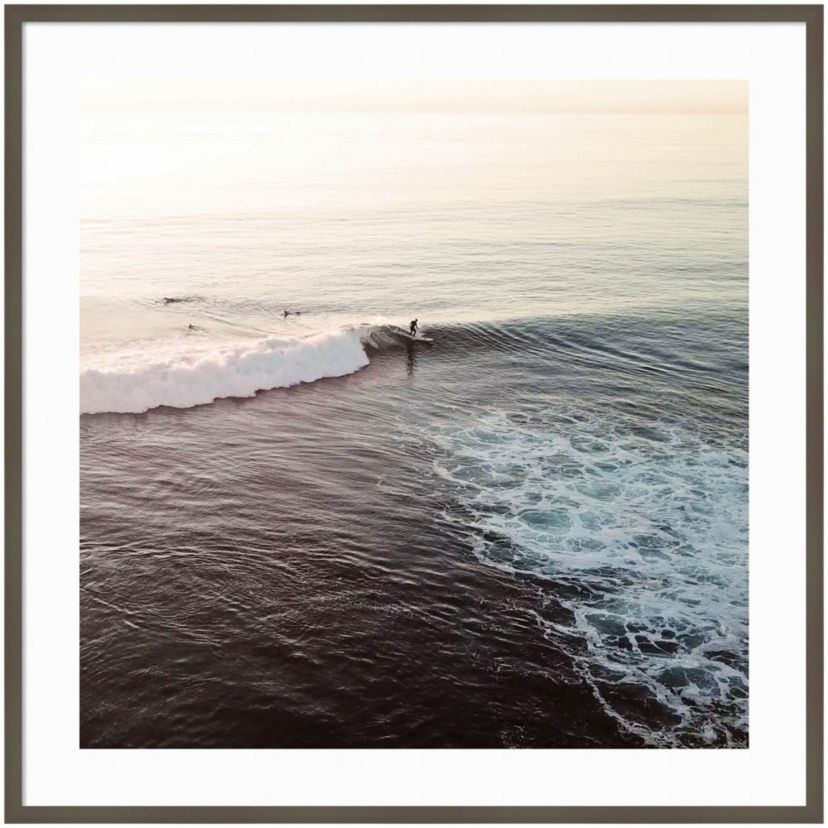 La Jolla 1 Square by Rachel Dowd Wood Framed Wall Art Print