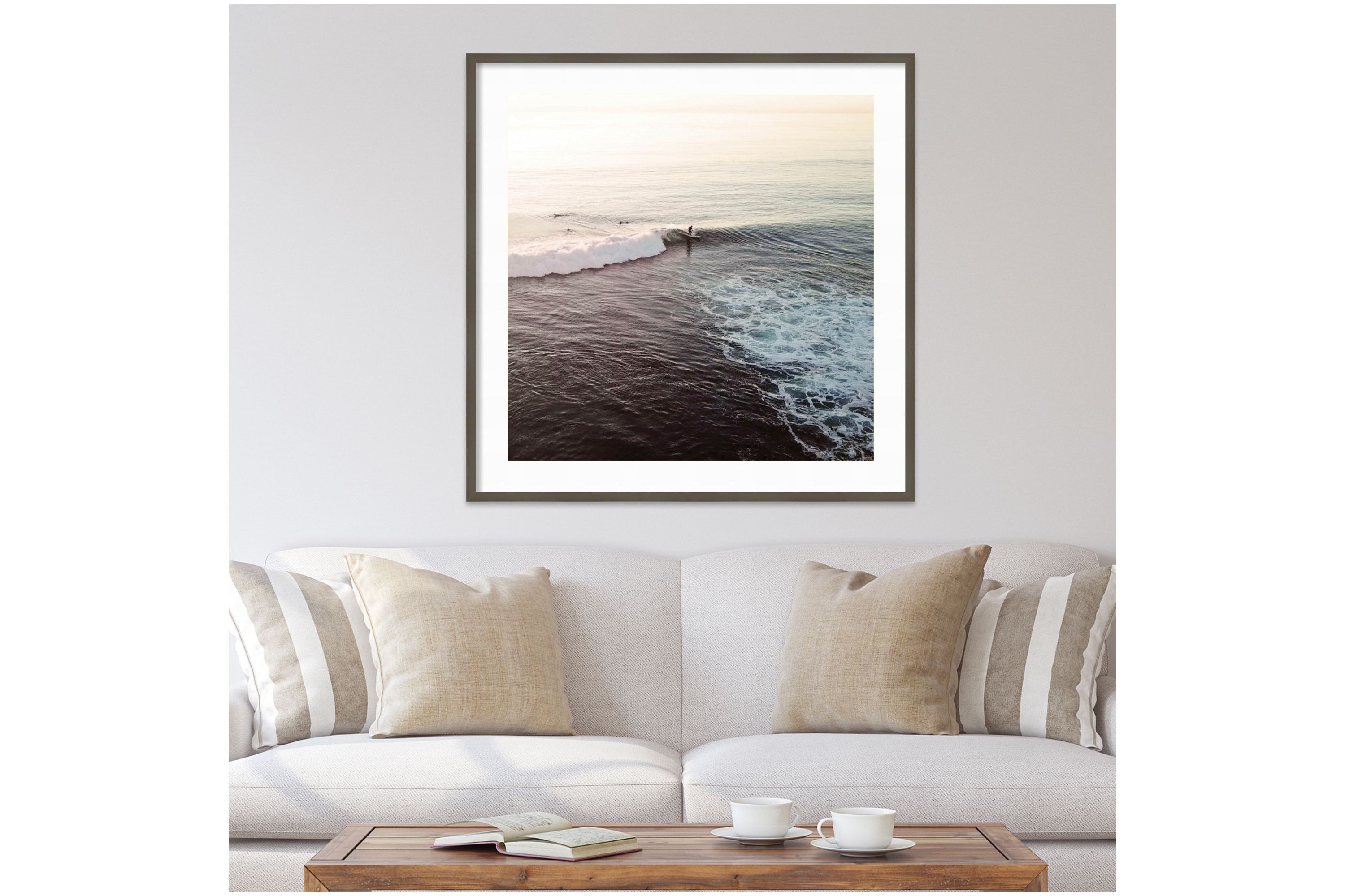 La Jolla 1 Square by Rachel Dowd Wood Framed Wall Art Print