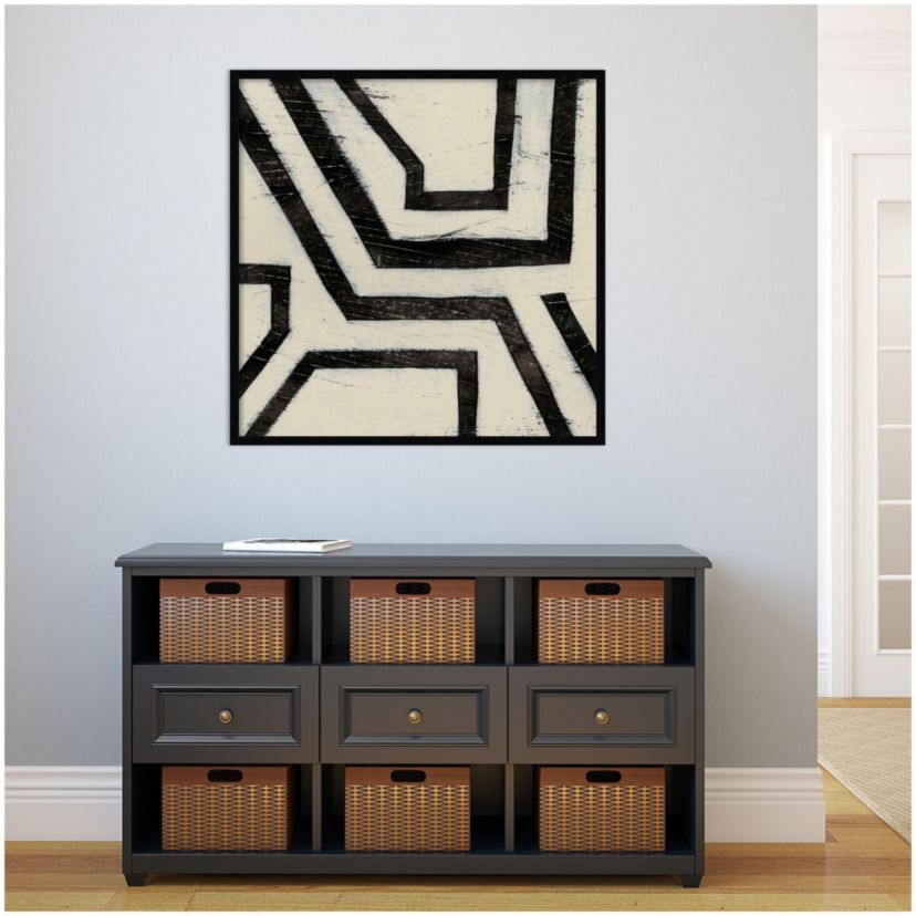 Hieroglyph III by June Erica Vess Wood Framed Wall Art Print