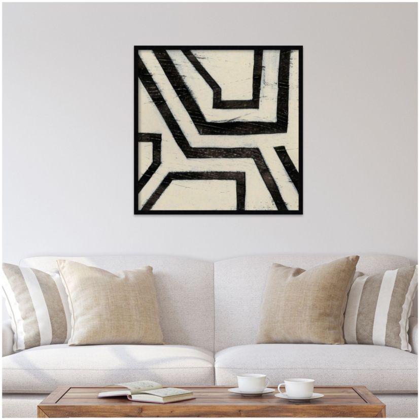 Hieroglyph III by June Erica Vess Wood Framed Wall Art Print