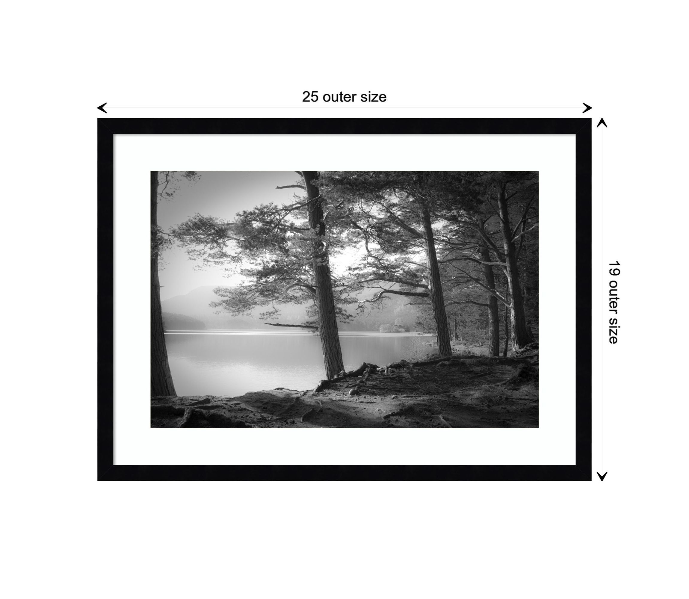 Scottish Lake by Dorit Fuhg Wood Framed Wall Art Print