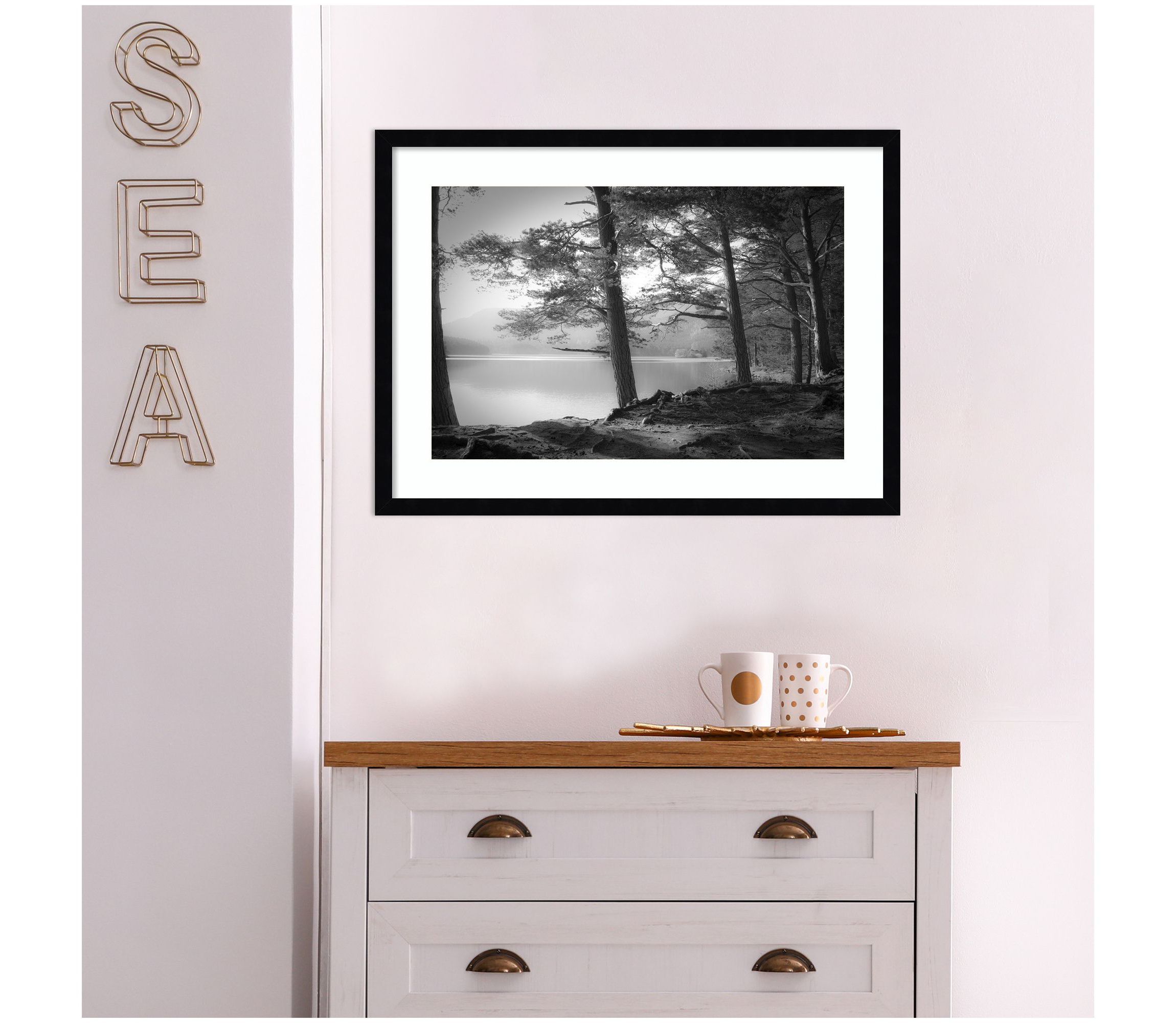 Scottish Lake by Dorit Fuhg Wood Framed Wall Art Print