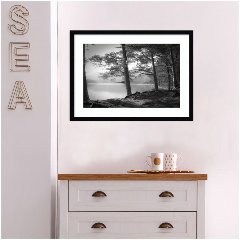 Scottish Lake by Dorit Fuhg Wood Framed Wall Art Print