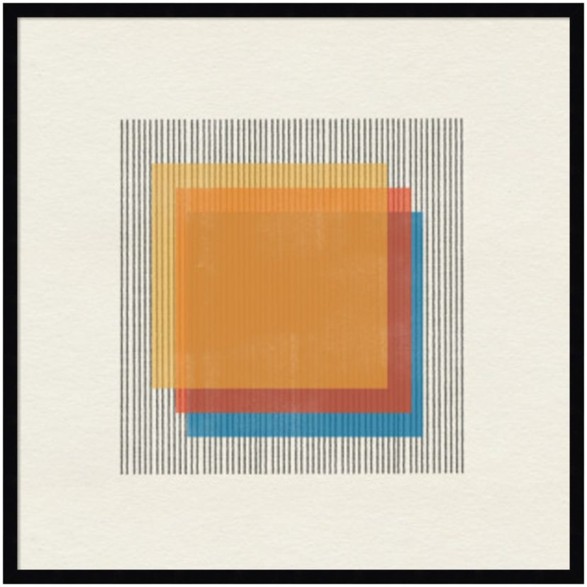 Midcentury Modern Squares No 1 by The MIUUS STUDIO Wood Framed Wall Art Print