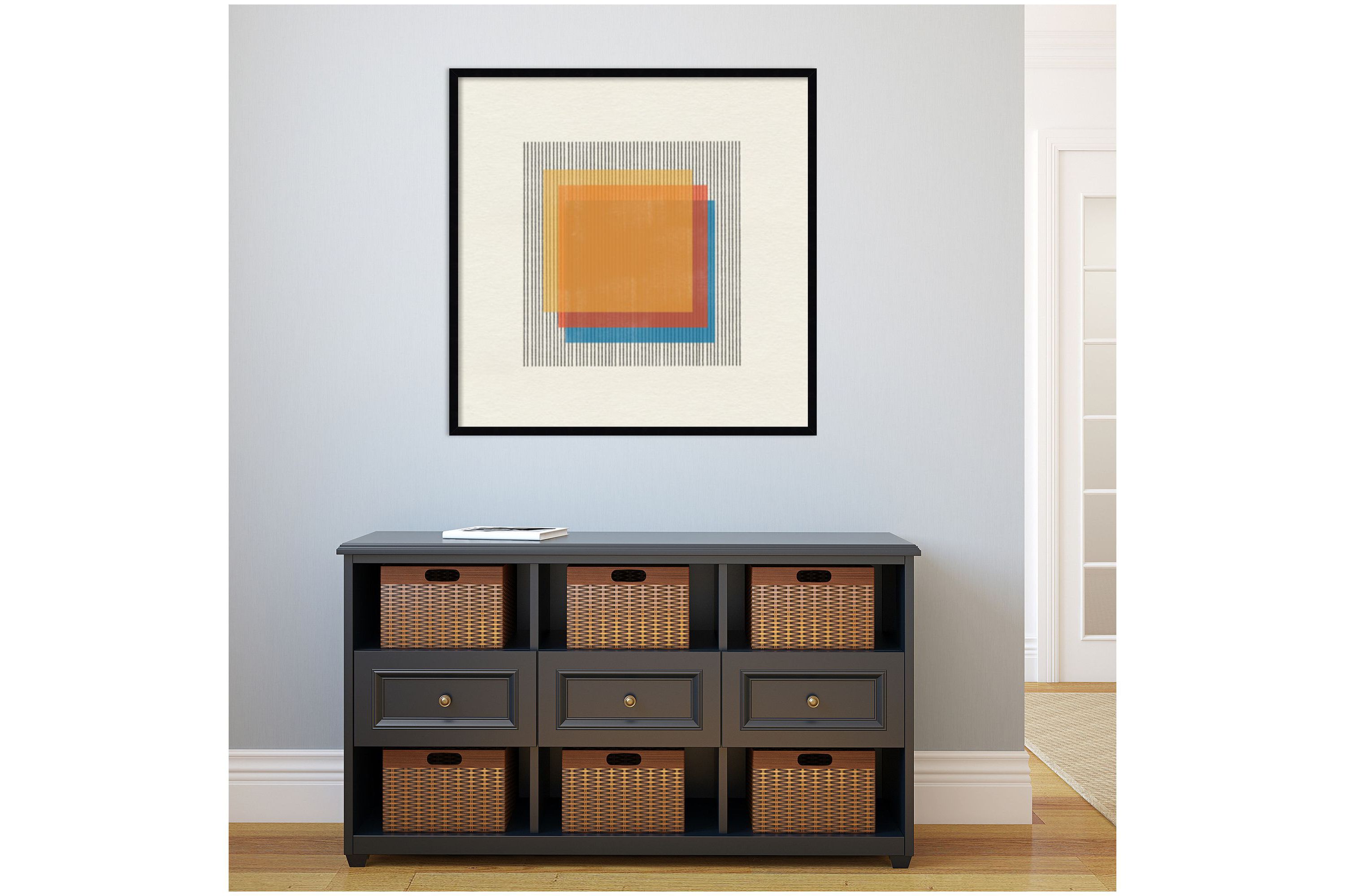 Midcentury Modern Squares No 1 by The MIUUS STUDIO Wood Framed Wall Art Print