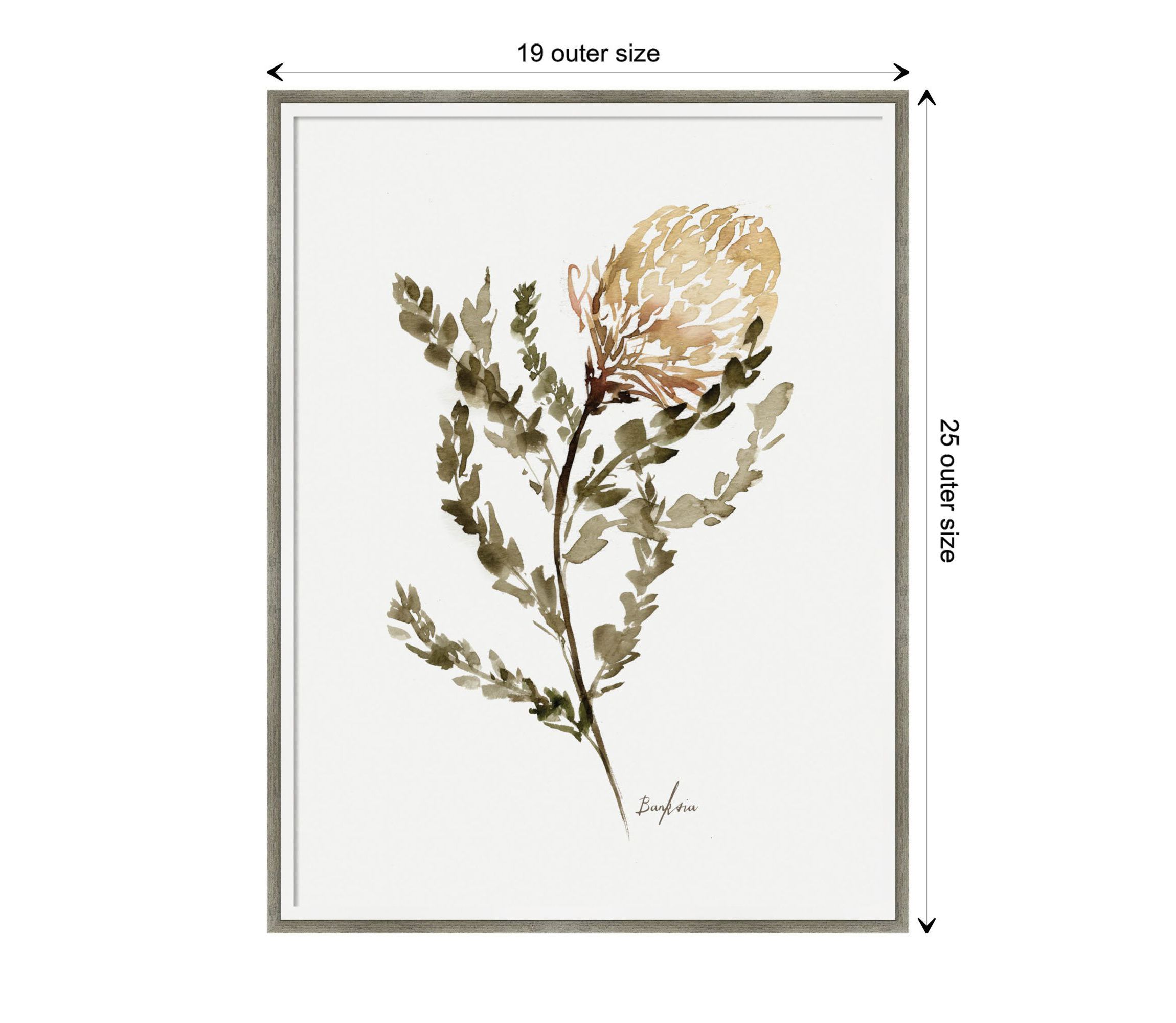 Wild Banksia by Sara Berrenson Wood Framed Wall Art Print