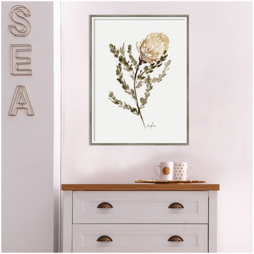 Wild Banksia by Sara Berrenson Wood Framed Wall Art Print