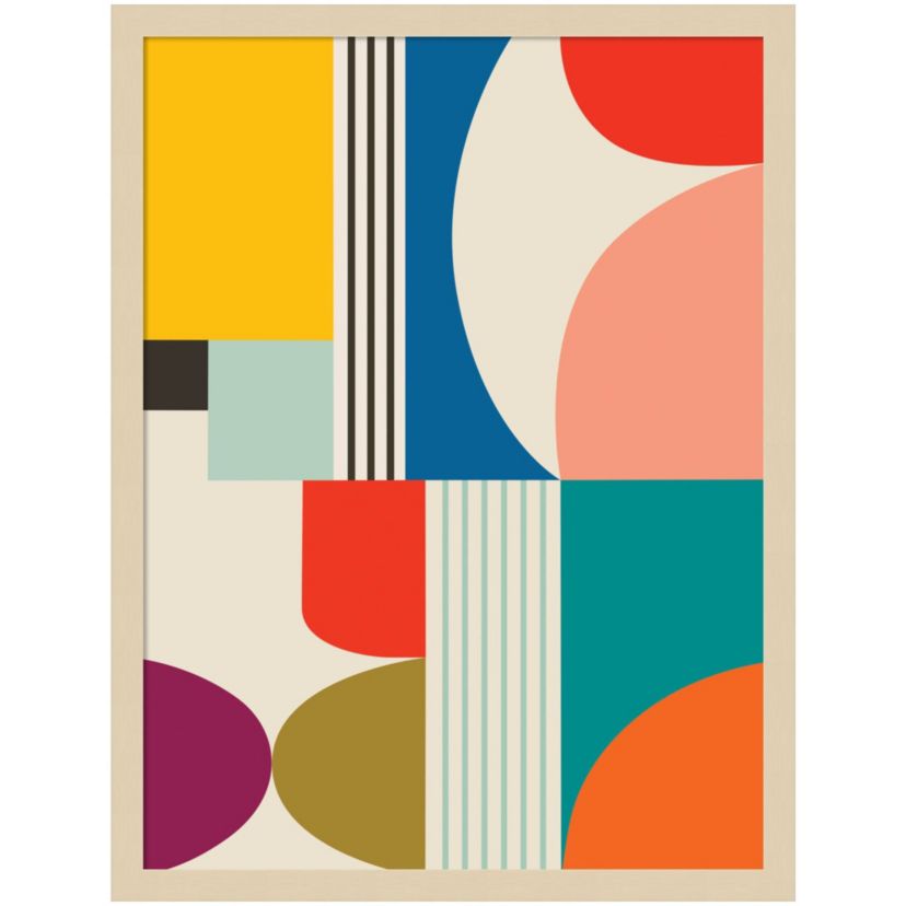 Mid Century Modern Pattern by Rachel Lee Wood Framed Wall Art Print