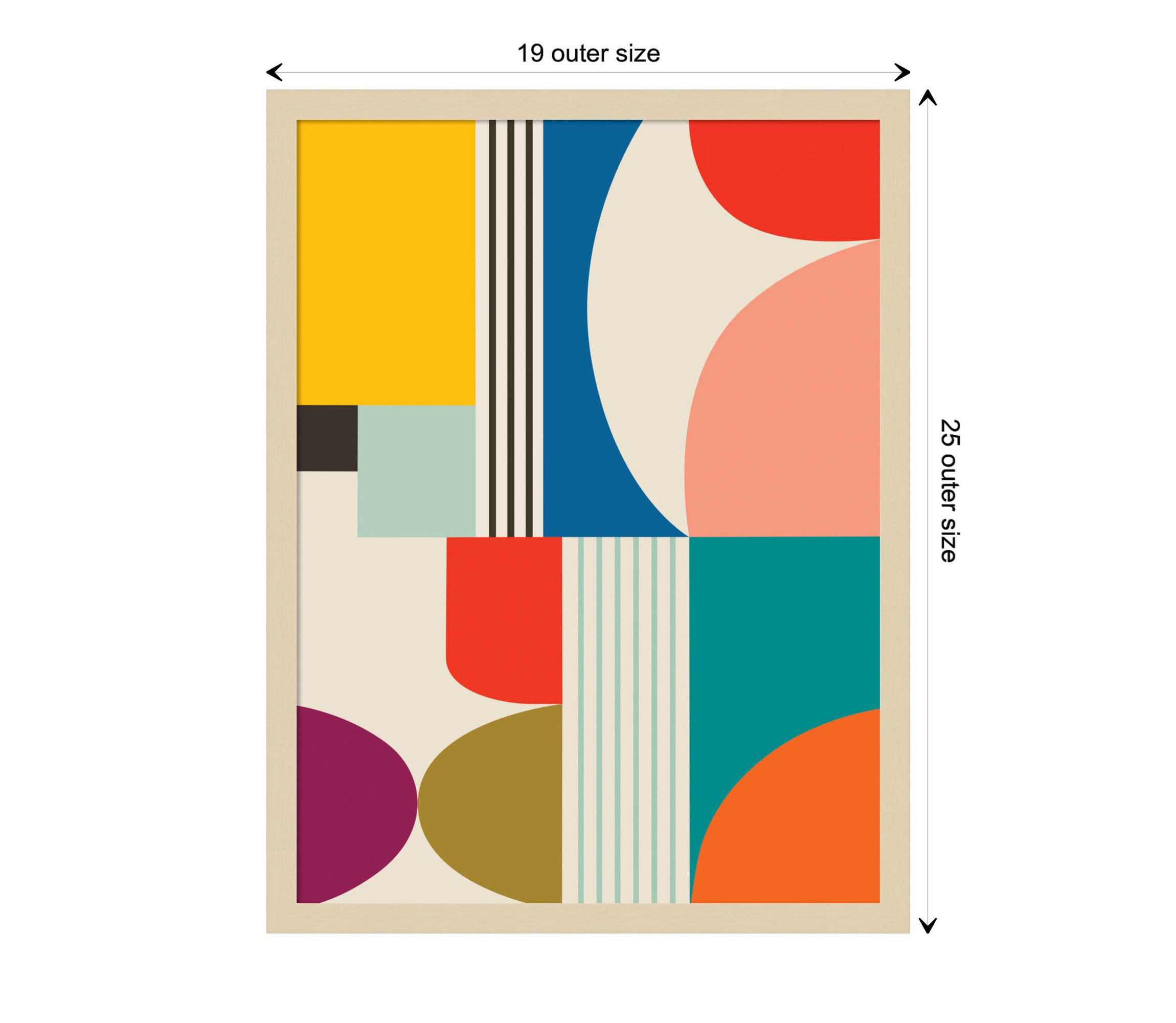 Mid Century Modern Pattern by Rachel Lee Wood Framed Wall Art Print