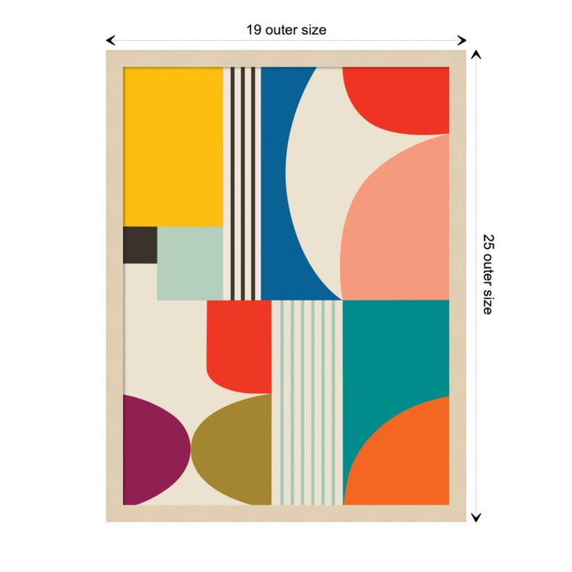 Mid Century Modern Pattern by Rachel Lee Wood Framed Wall Art Print