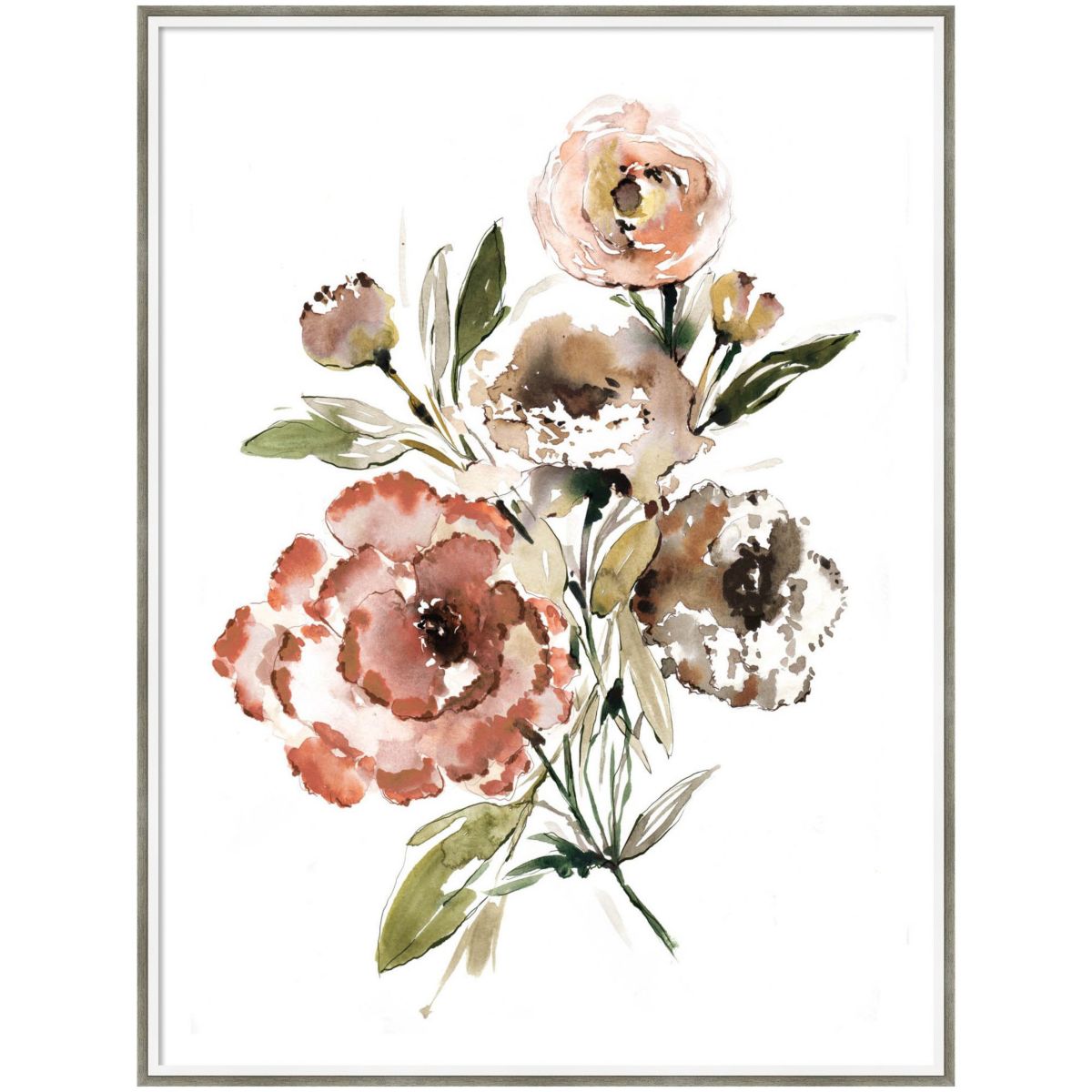 Bouquet Muted by Sara Berrenson Wood Framed Wall Art Print