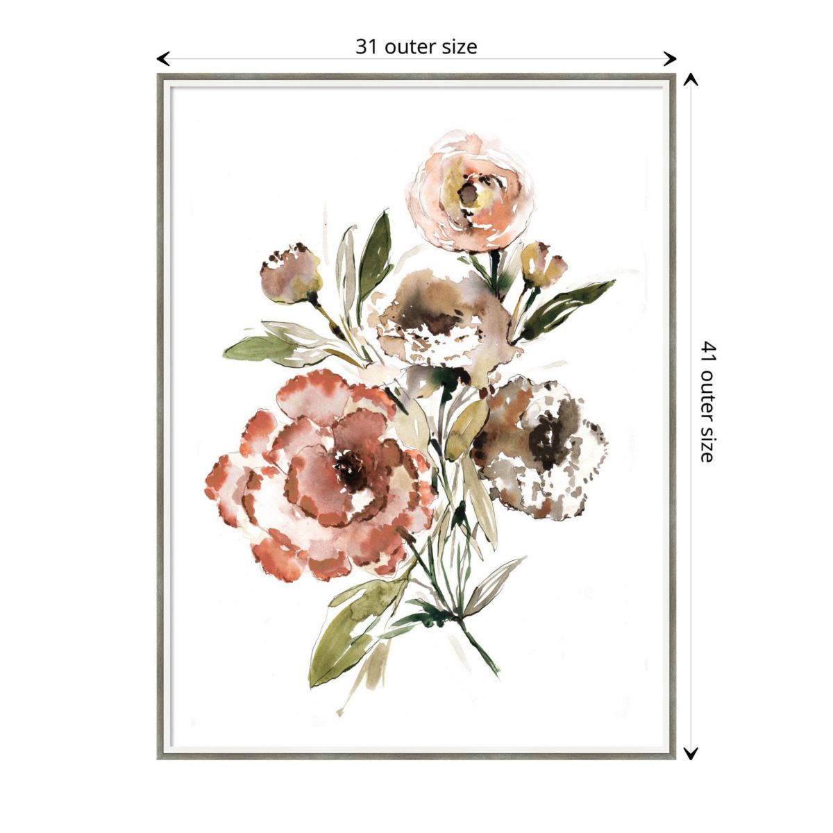 Bouquet Muted by Sara Berrenson Wood Framed Wall Art Print