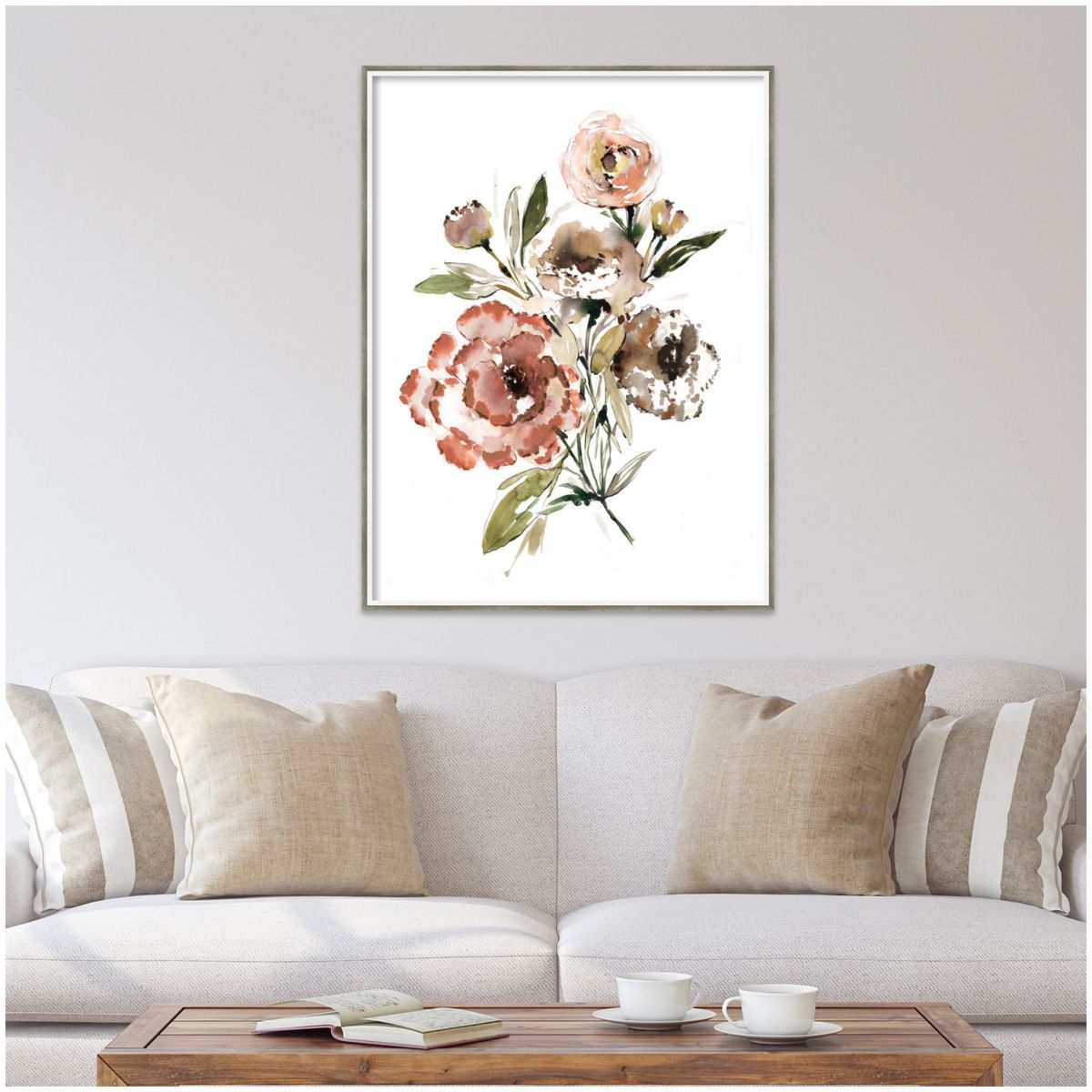 Bouquet Muted by Sara Berrenson Wood Framed Wall Art Print