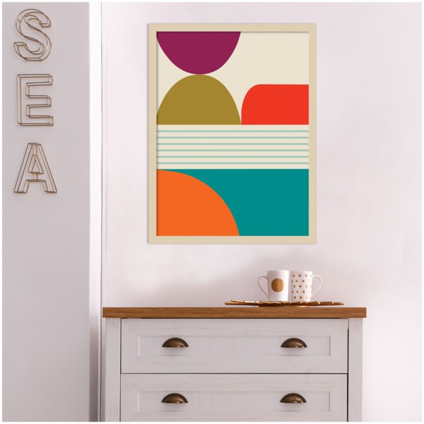 Mid Century Modern Pattern 1 by Rachel Lee Wood Framed Wall Art Print