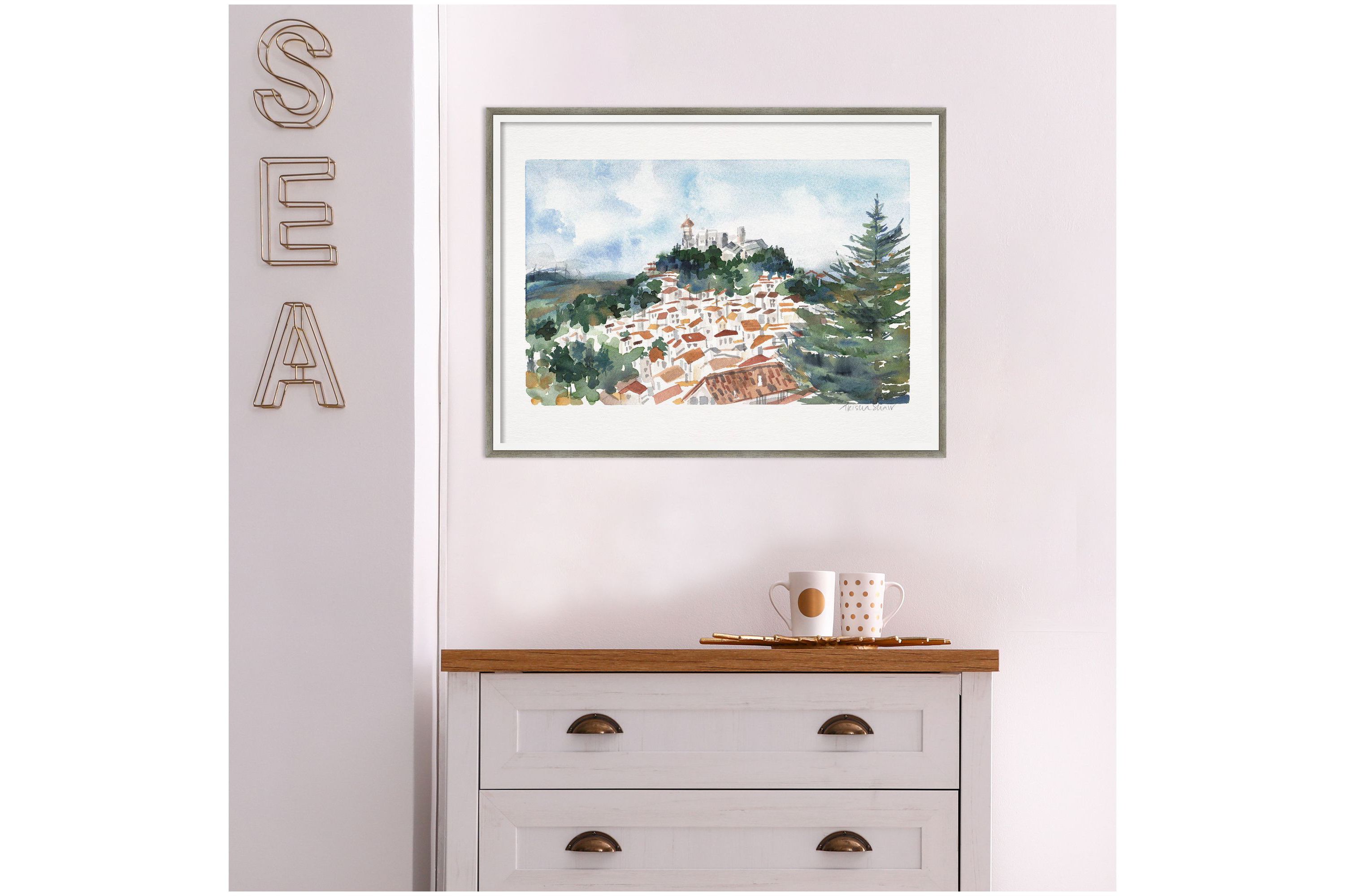 Casares Spain by Patricia Shaw Wood Framed Wall Art Print
