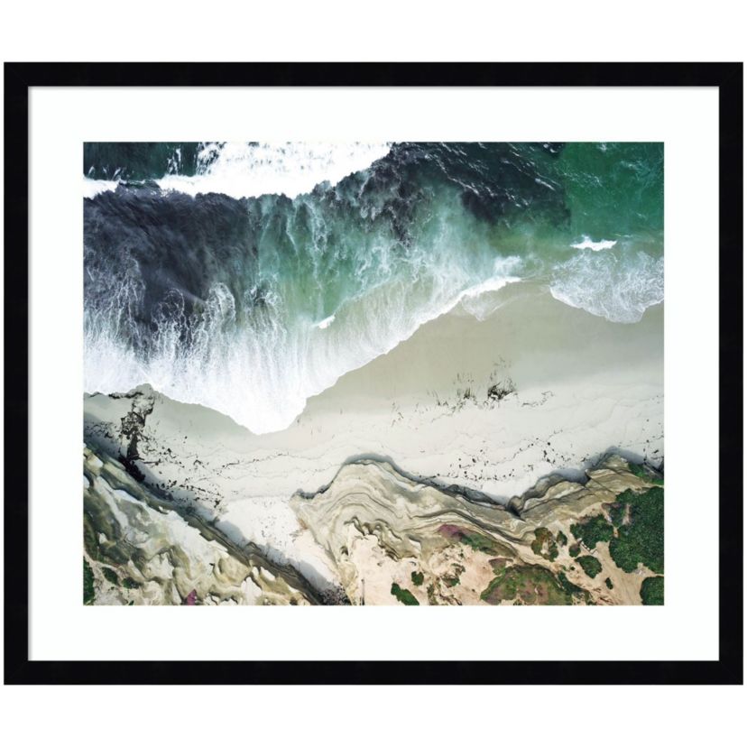 La Jolla Curves by Rachel Dowd Wood Framed Wall Art Print