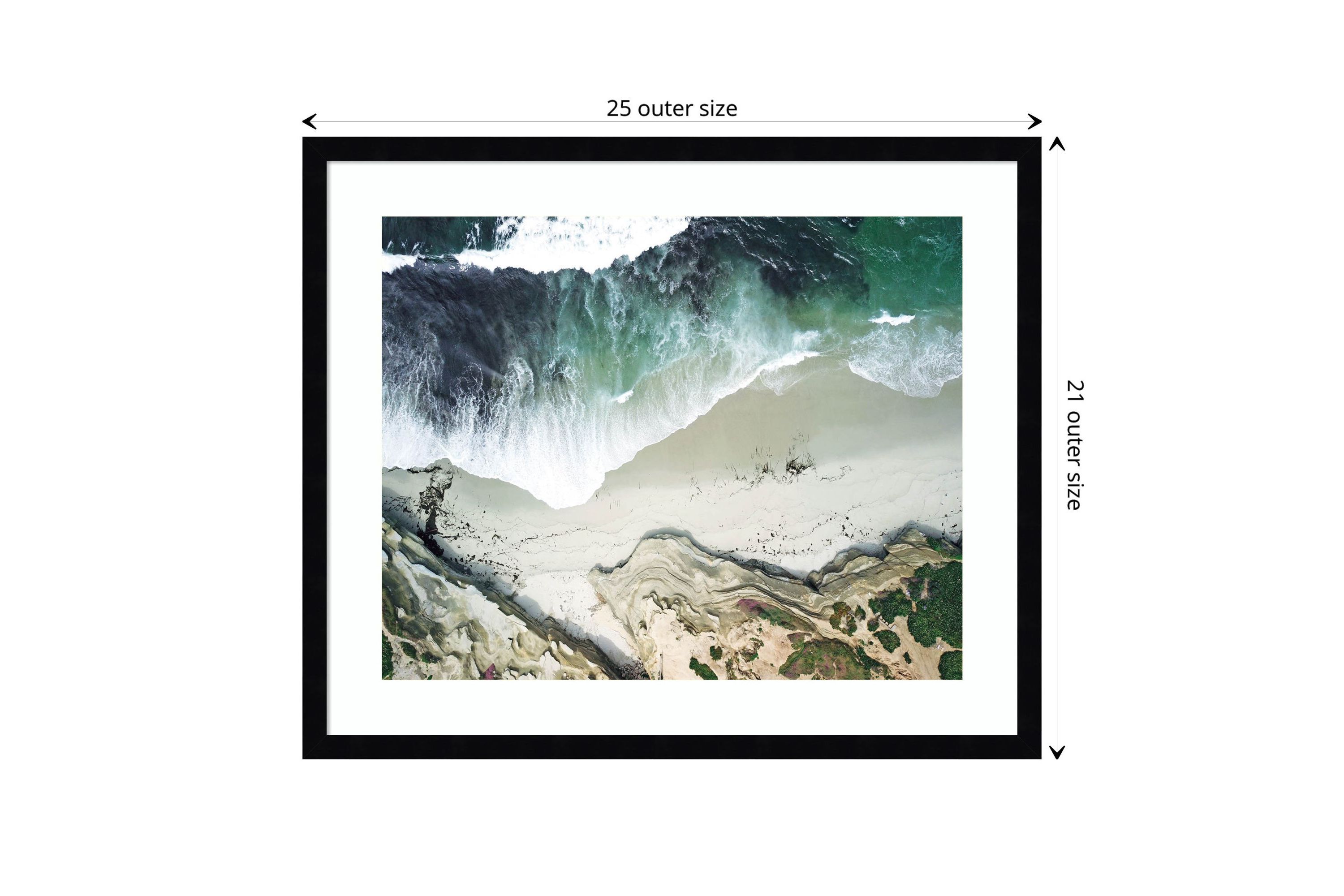 La Jolla Curves by Rachel Dowd Wood Framed Wall Art Print