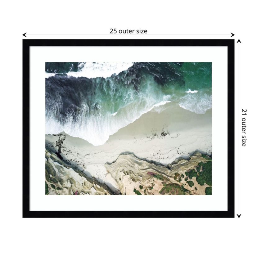 La Jolla Curves by Rachel Dowd Wood Framed Wall Art Print