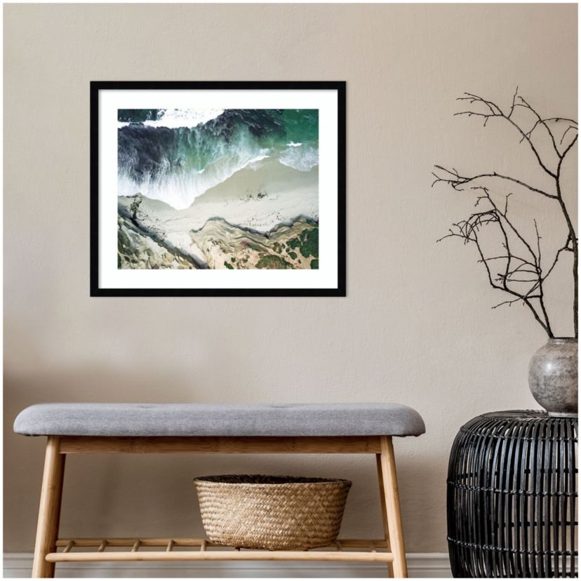 La Jolla Curves by Rachel Dowd Wood Framed Wall Art Print