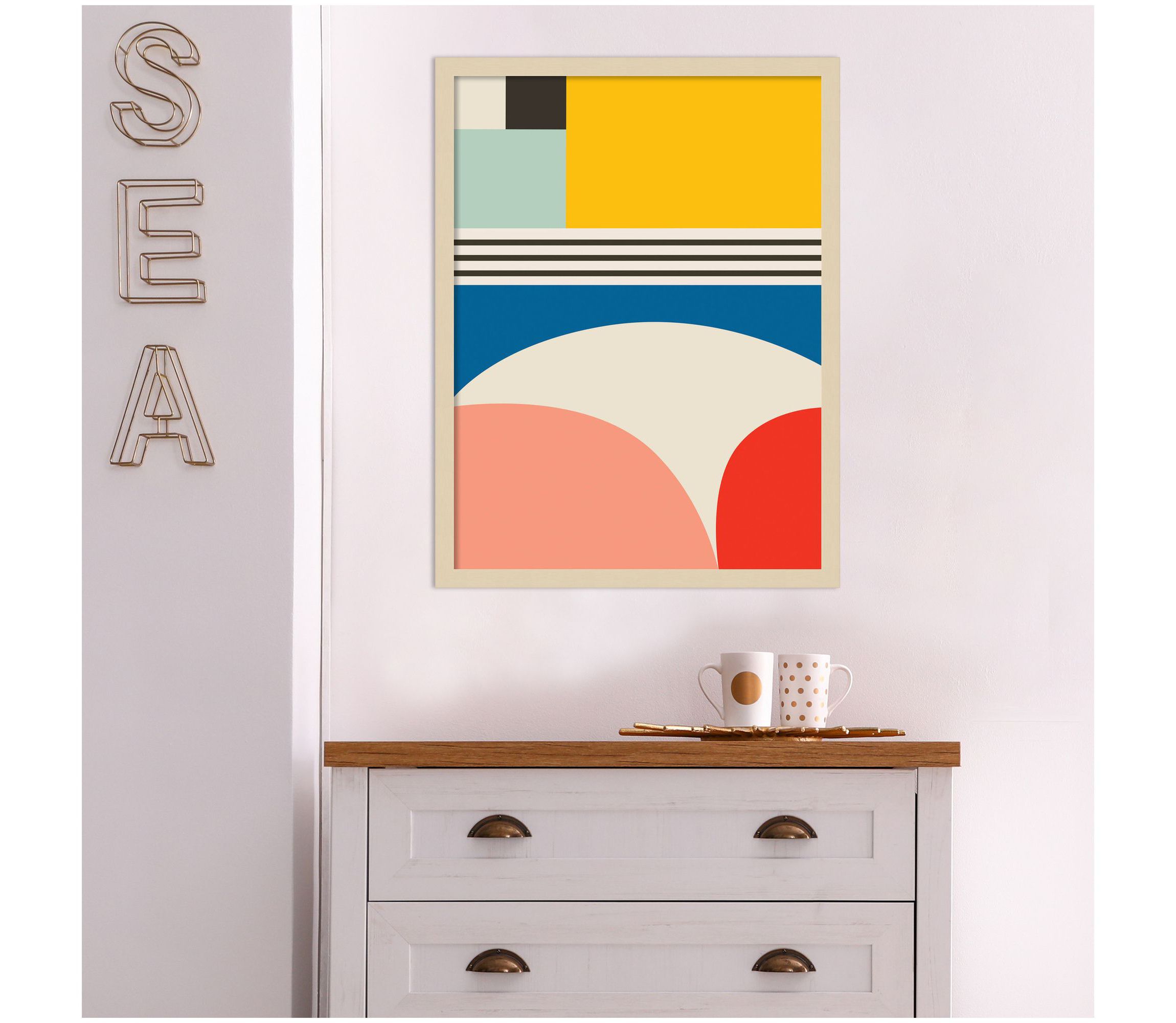 Mid Century Modern Pattern 2 by Rachel Lee Wood Framed Wall Art Print