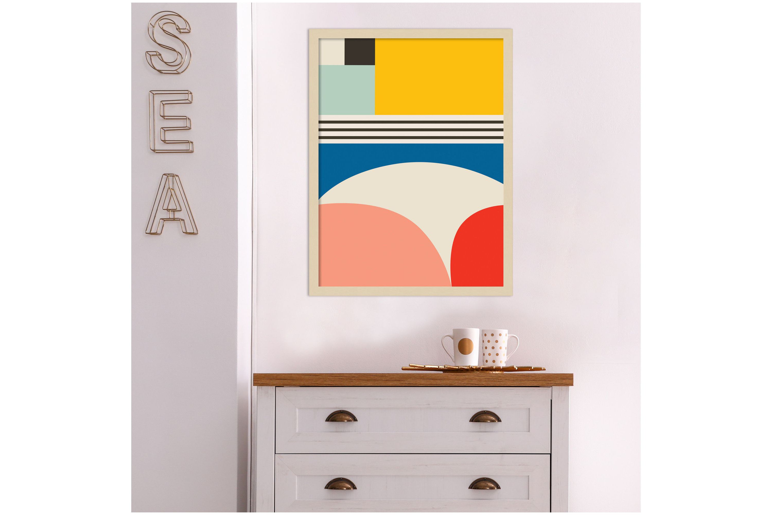 Mid Century Modern Pattern 2 by Rachel Lee Wood Framed Wall Art Print