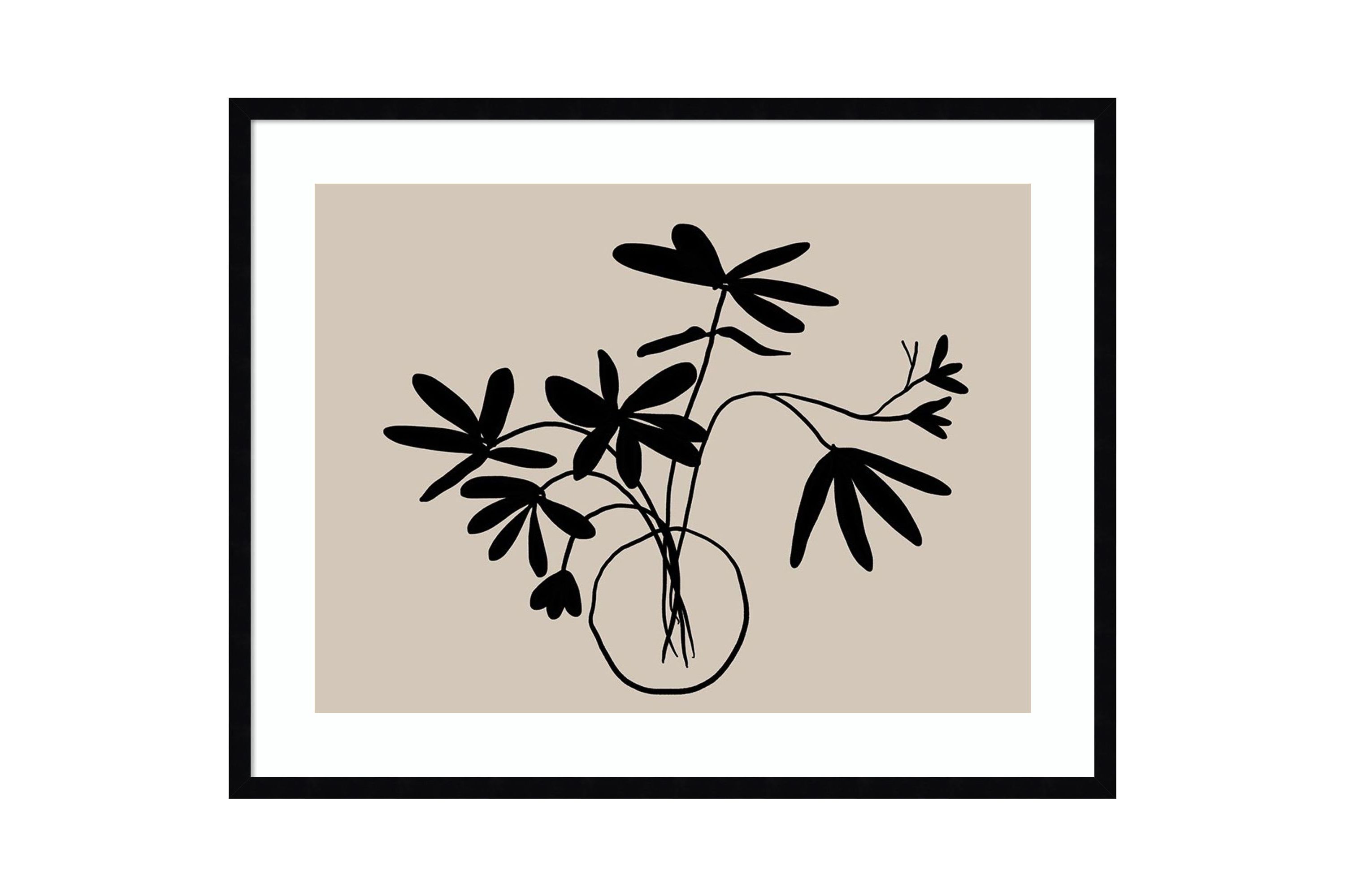 Beige Etchings III Poster by Urban Road Wood Framed Wall Art Print