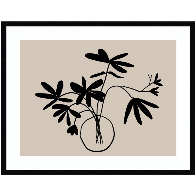 Beige Etchings III Poster by Urban Road Wood Framed Wall Art Print