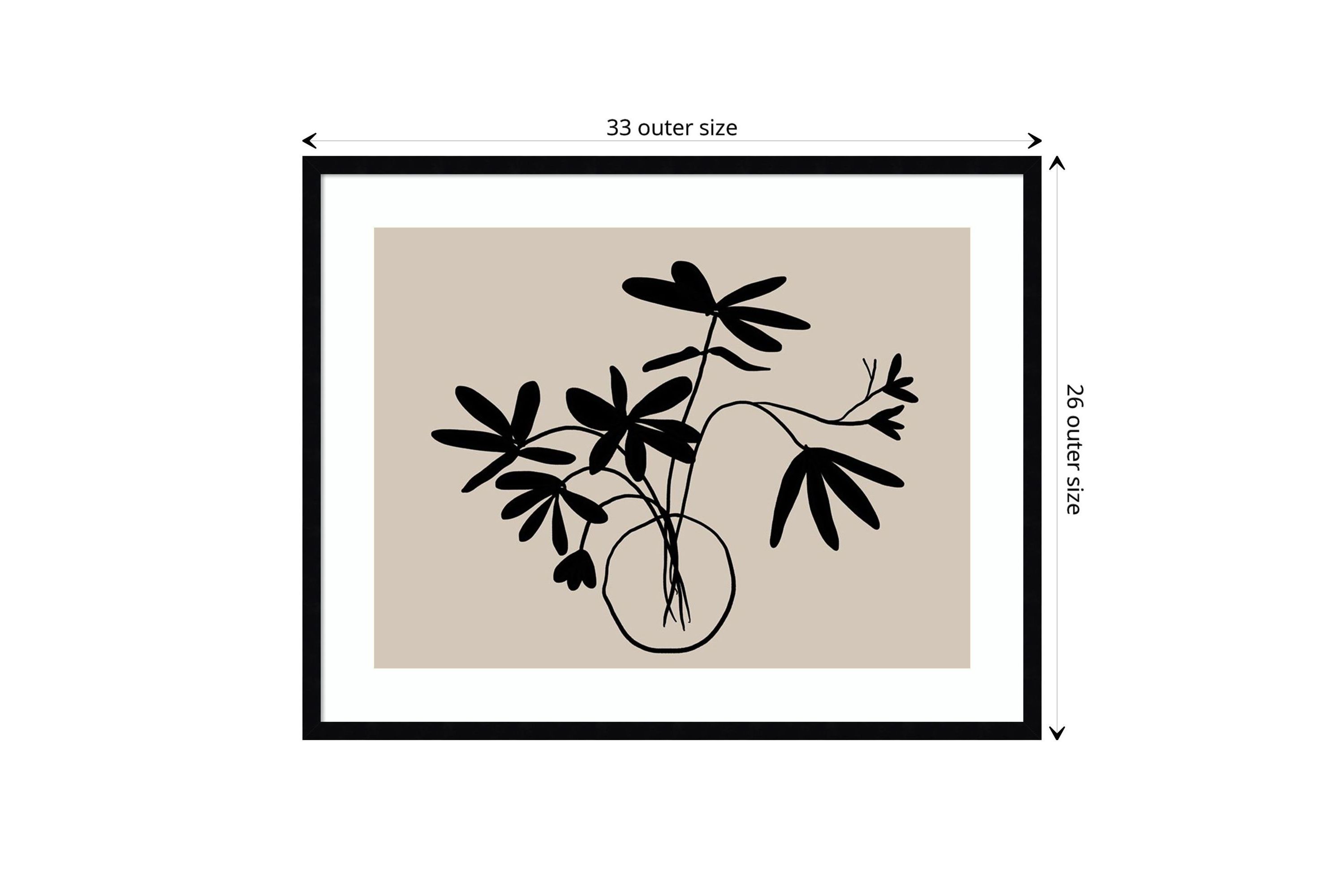 Beige Etchings III Poster by Urban Road Wood Framed Wall Art Print