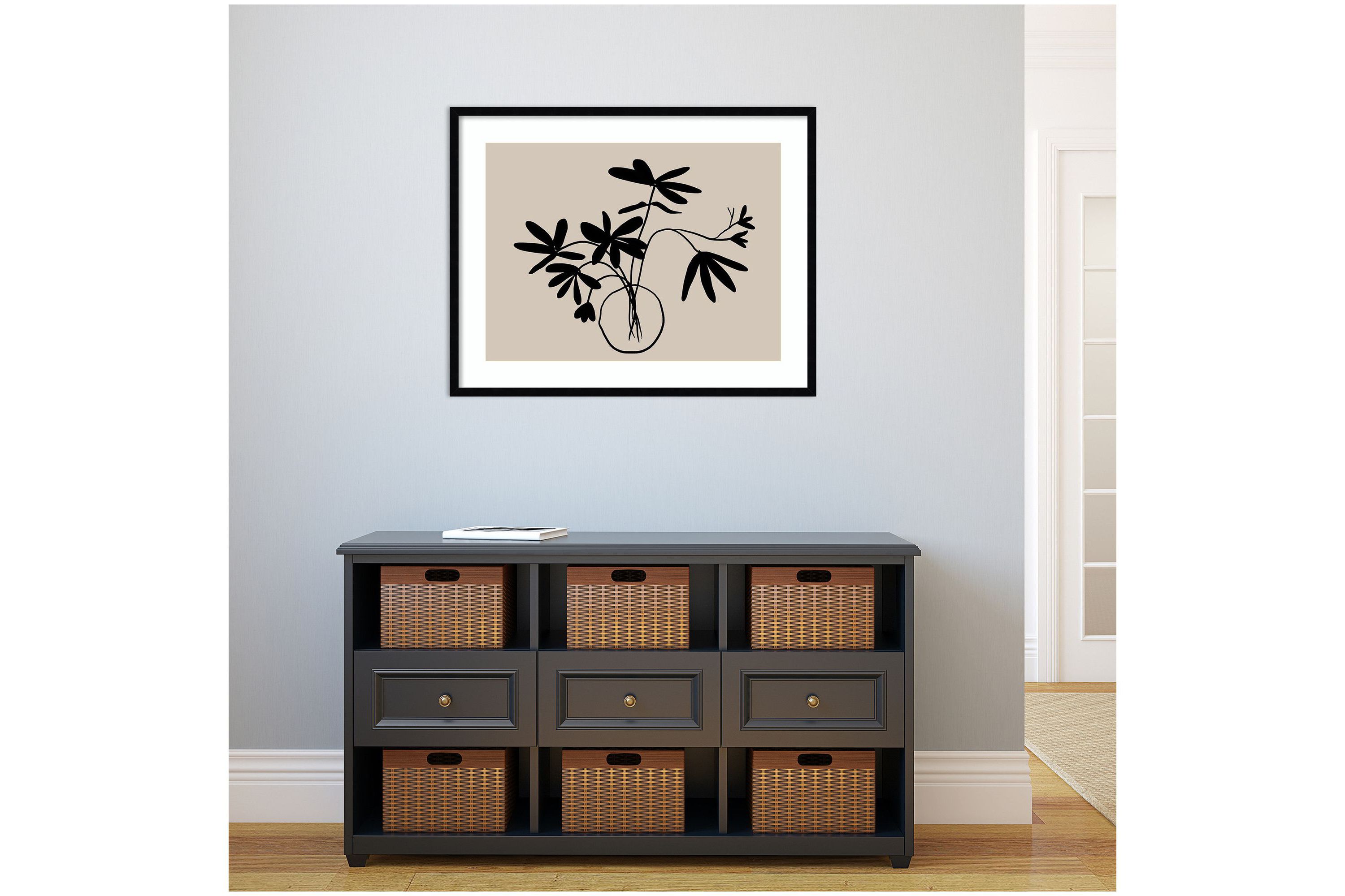 Beige Etchings III Poster by Urban Road Wood Framed Wall Art Print