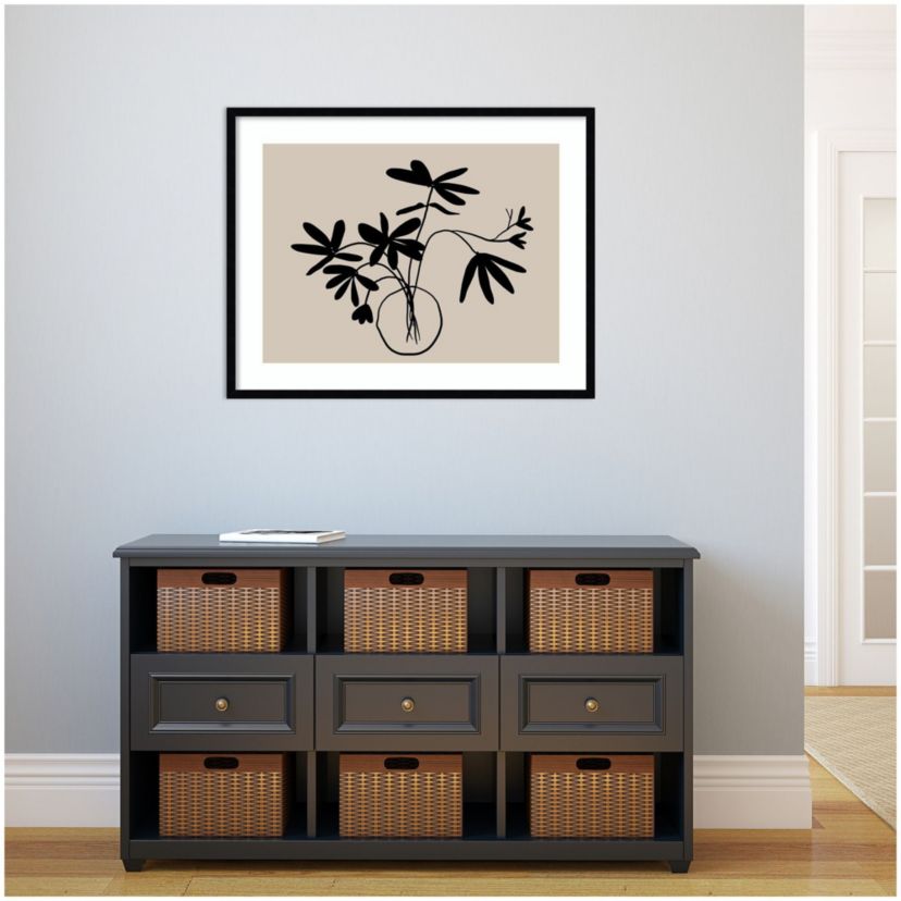 Beige Etchings III Poster by Urban Road Wood Framed Wall Art Print