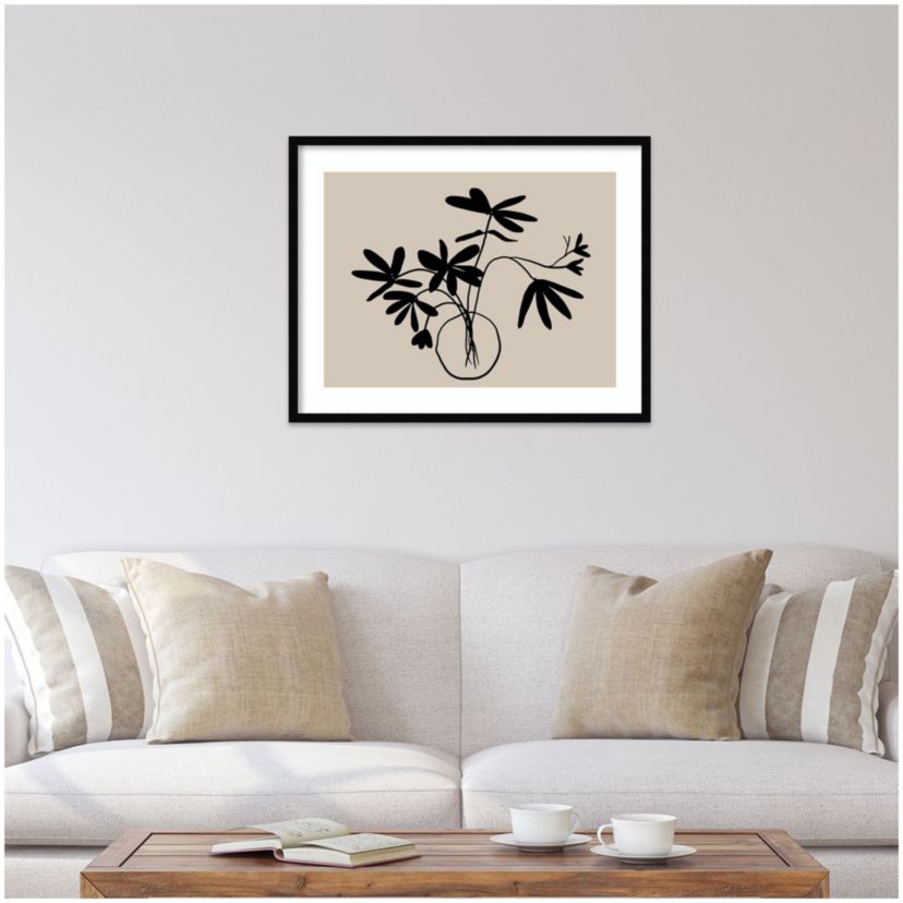 Beige Etchings III Poster by Urban Road Wood Framed Wall Art Print