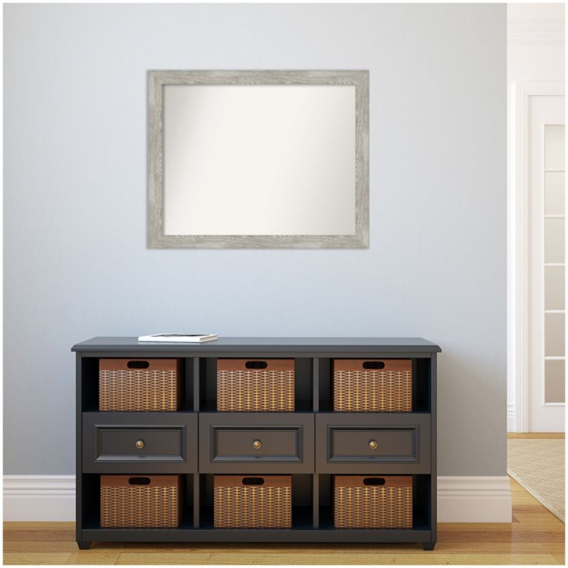 Dove Greywash Narrow Non-Beveled Framed Bathroom Wall Mirror