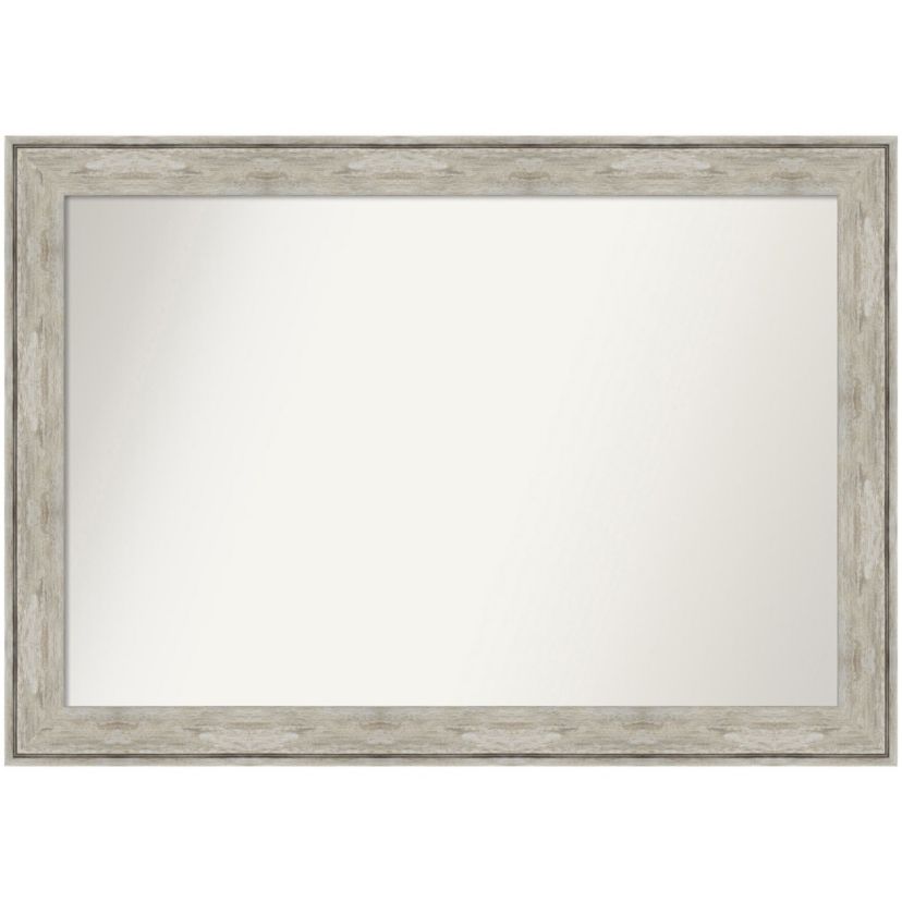 Crackled Metallic Non-Beveled Framed Bathroom Wall Mirror