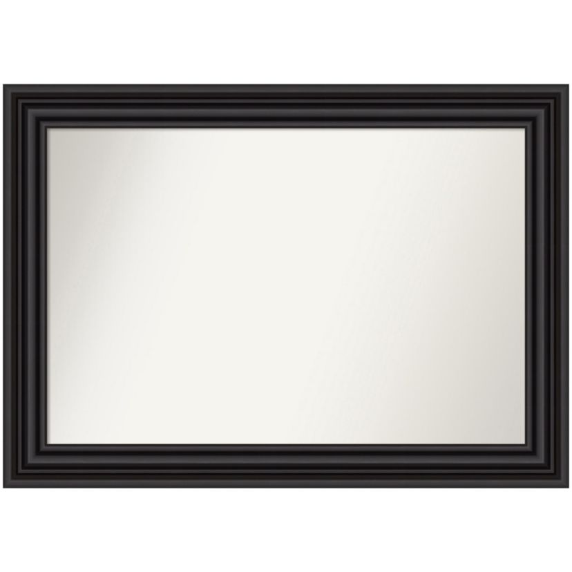 Colonial Black Non-Beveled Framed Bathroom Wall Mirror