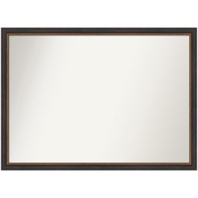 Amanti Art Ashton Black Non-Beveled Wood Framed Bathroom Wall Mirror, Large